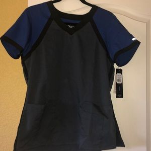 Blue/gray scrub top